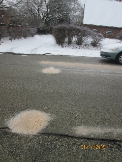 Salt spilled in the road