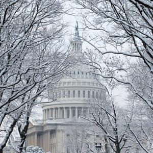 U.S. Capitol dome in snow. Credit: Architect of the U.S. Capitol.