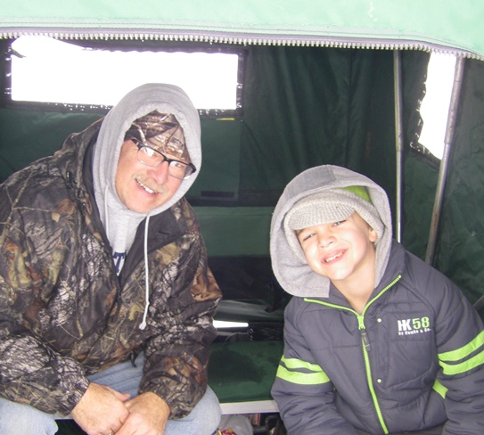 Brady Lunde fishing with grandson Brayden at the Kampeka Chapter