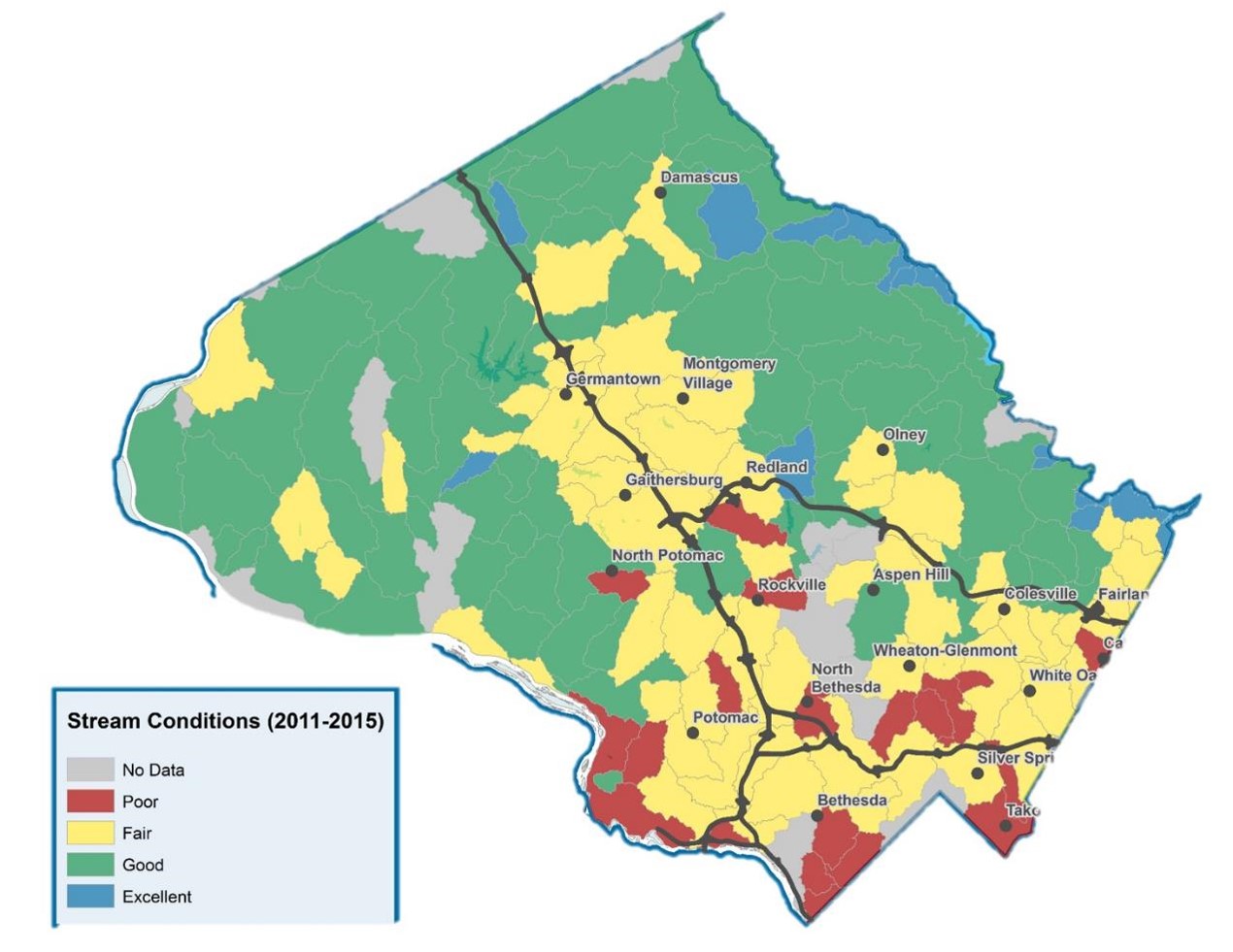 Montgomery County stream health map