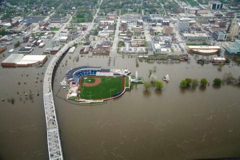 Flooding in downtown Davenport