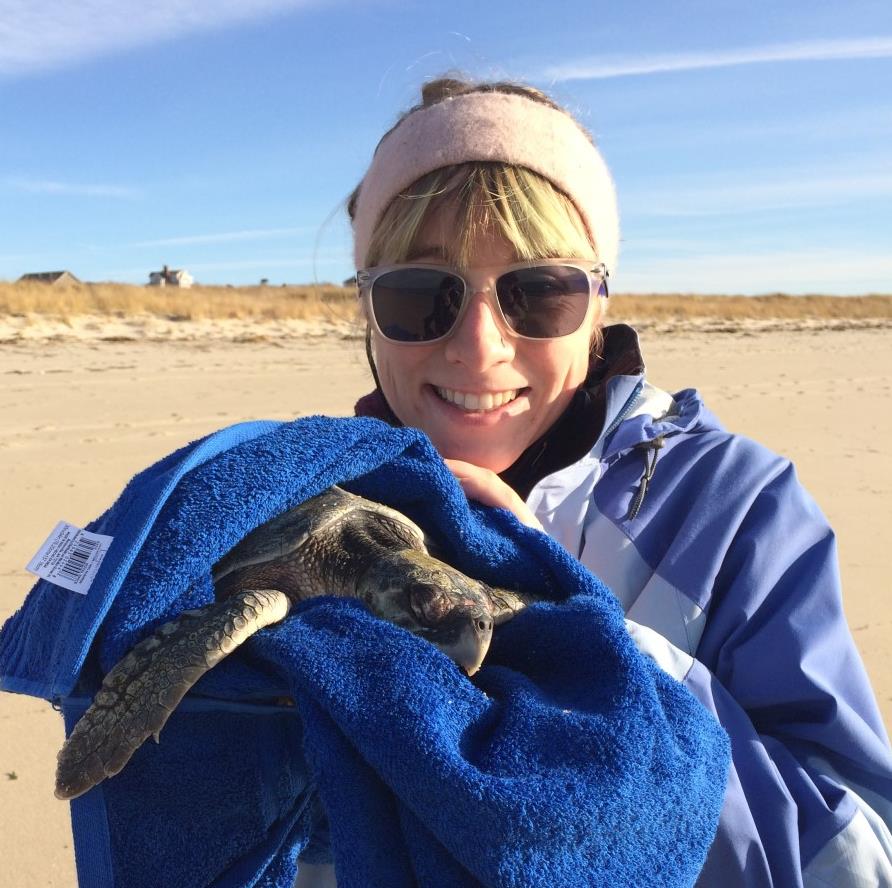 Rebecca with turtle