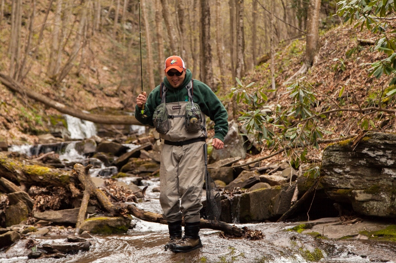 fly fisherman Seneca Creek tributary in Pendleton County WV_credit Ches Bay Prog