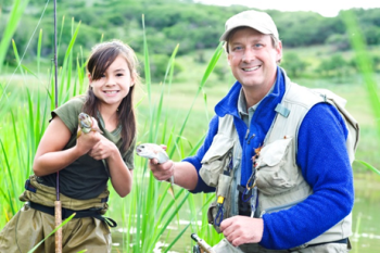 Man and Girl Fishing