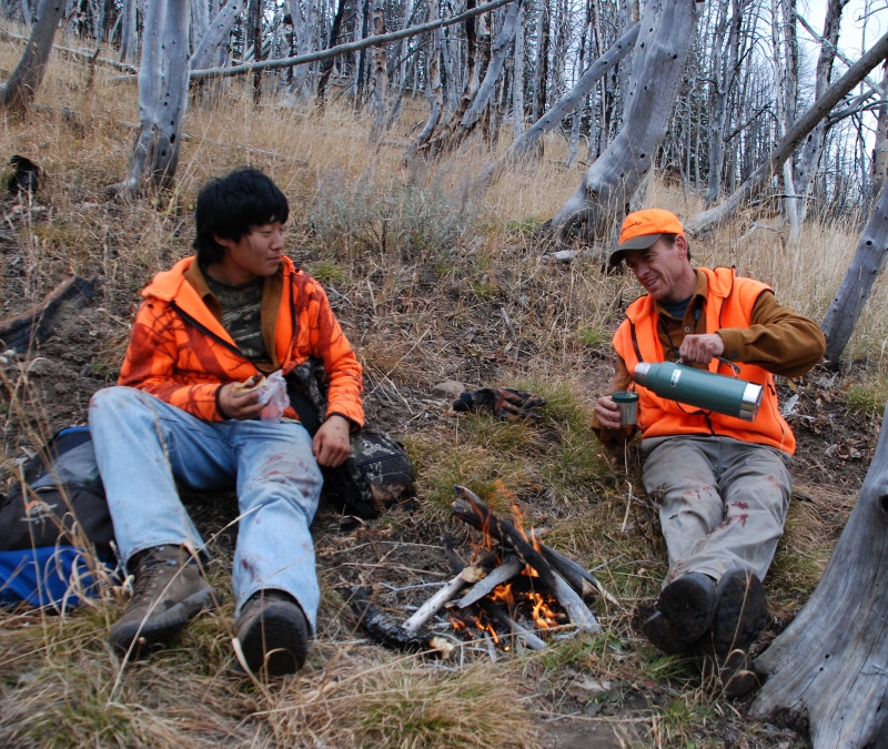Big game hunting_coffee by campfire in Snowcrest Mountains MT. CreditL Lisa Ballard