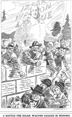 Cartoon from Outdoor America, 1929 - credit IWLA