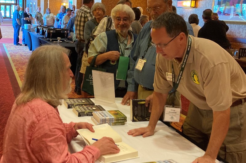 David Montgomery signs copies of his book - credit Michael Reinemer