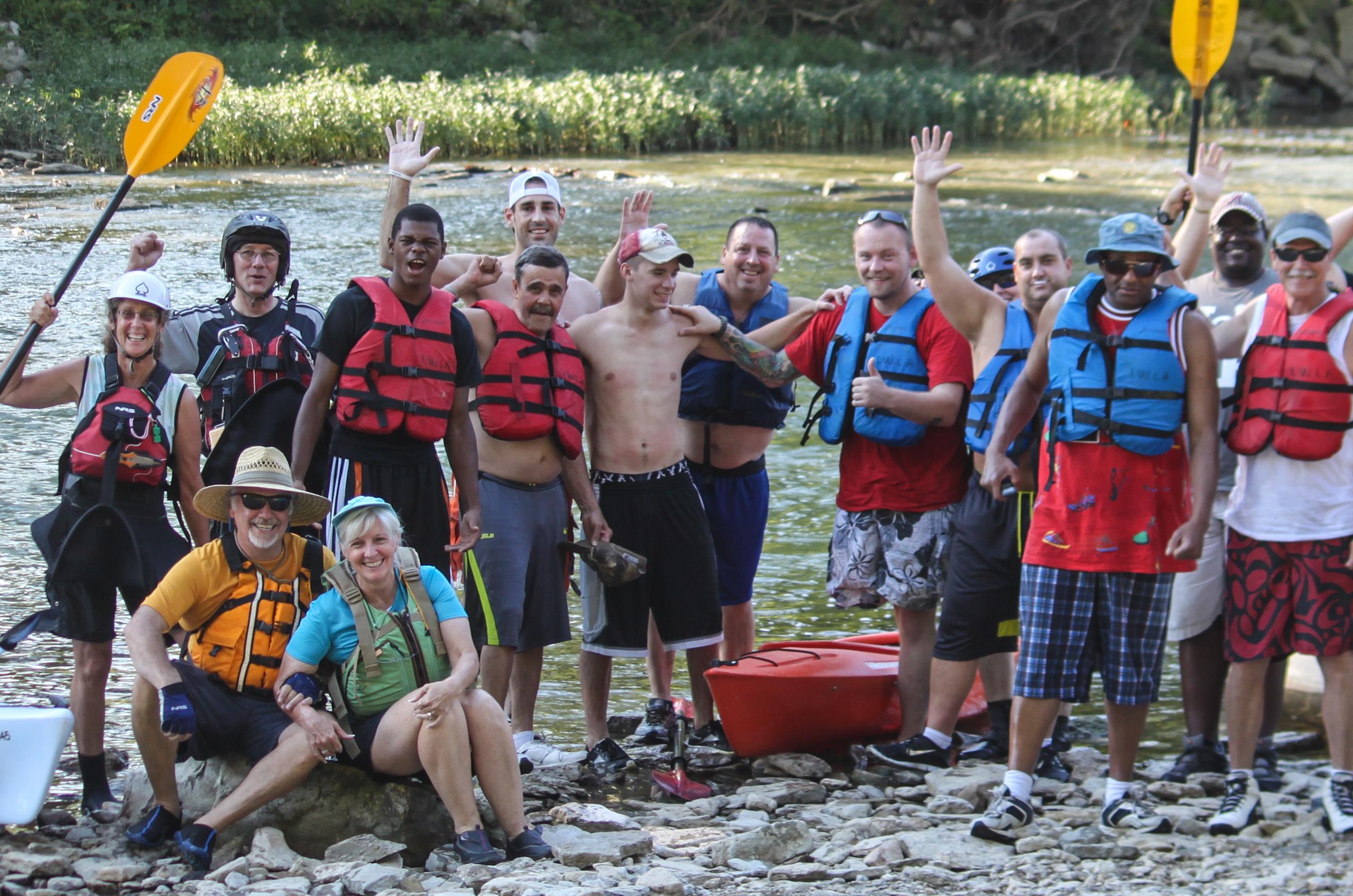 Enthusiastic paddlers from the Team River Runner program in Cincinnati - credit Janet Everhard