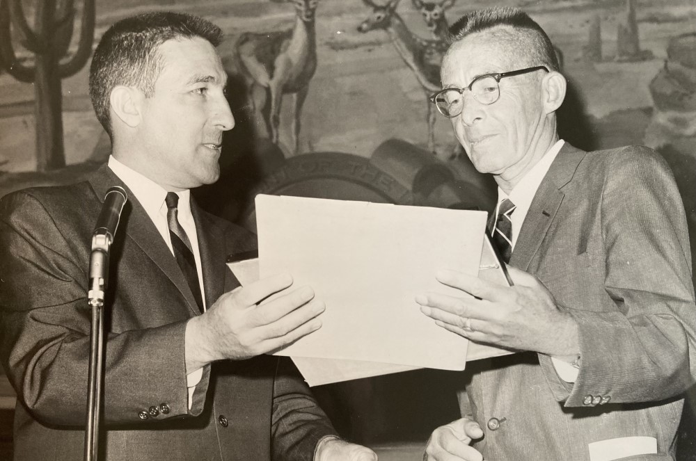 Interior Secretary Udall and Joe Penfold - credit IWLA