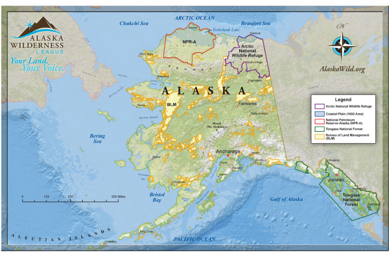 Map of Alaska - credit Alaska Wilderness League