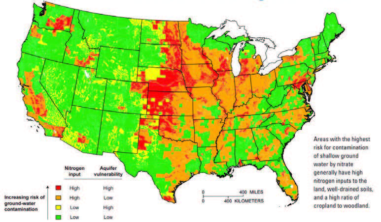 Map of groundwater contamination