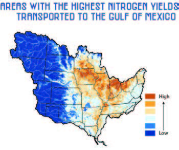 Map of nitrogen use on farms