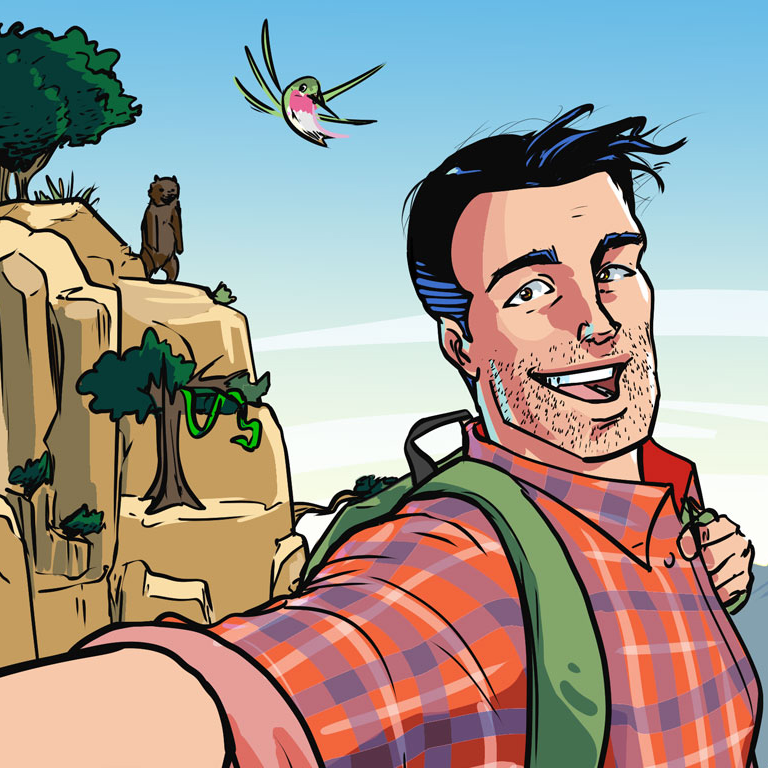 Mark Trail takes a selfie in the wild - credit King Features Syndicate