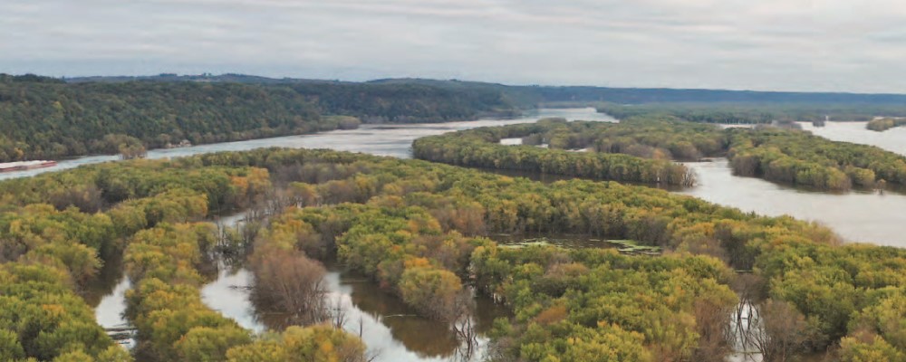 The Upper Mississippi River at the Minnesota-Wisconsin border - credit National Park Service
