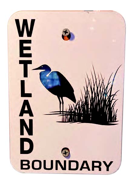 Wetland boundary sign - credit IWLA